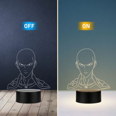 One Punch Man (Saitama) Night Lamp with Warm White Light